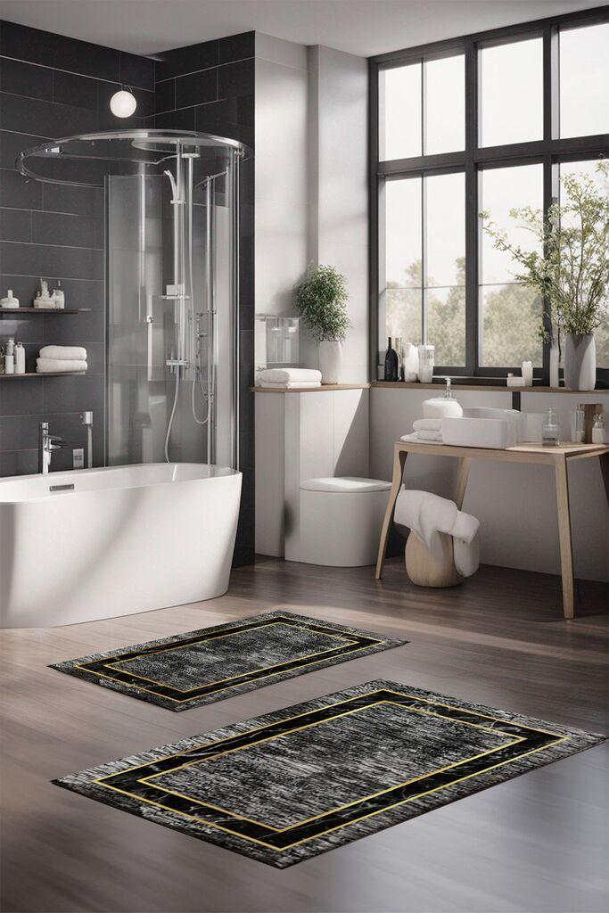 Комплет простирки за бања L'essentiel Maison CT-5102, 2 парчиња, темно сива