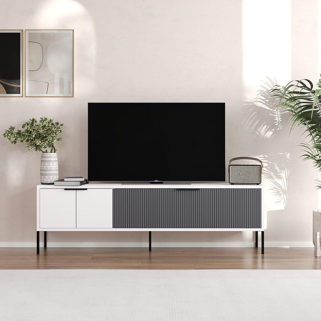 Комода Hanah Home TV Noah, 150x45x30 см, антрацит-бела