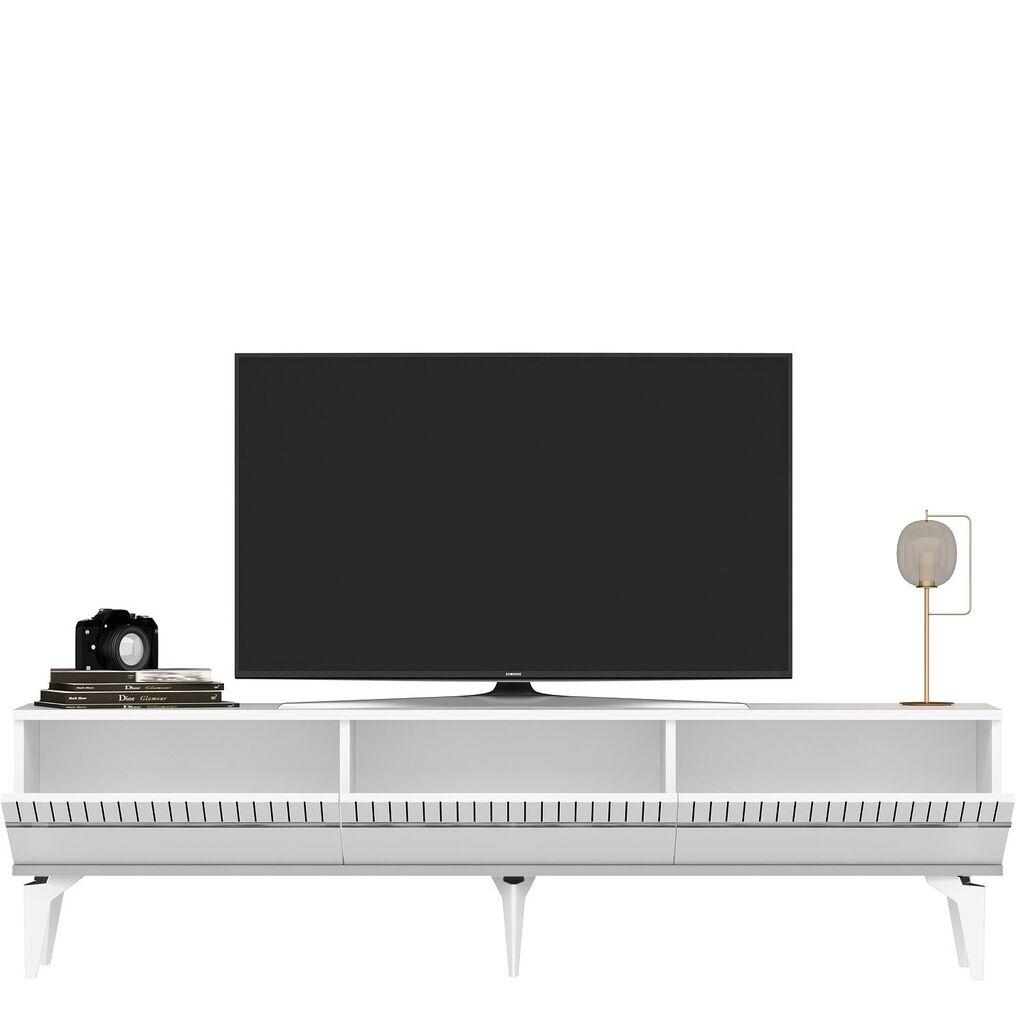 Hanah Home ТВ Комода Defne 180x44,6x29,6cm, Бела-Сребрена