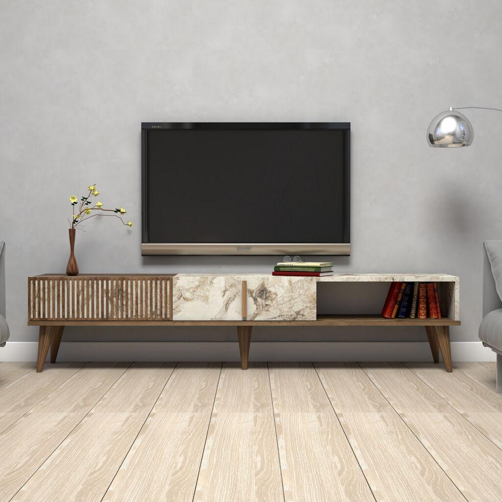 Hanah Home Milan 845HCT3094 Полица за телевизор, кафеаво-крем