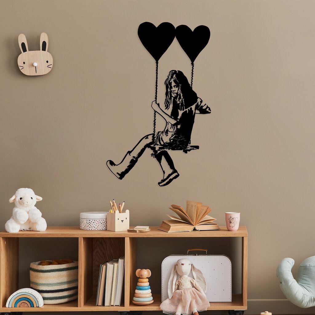 Wallity dzидна декорација Banksy Art, 50 x 79 см, црна