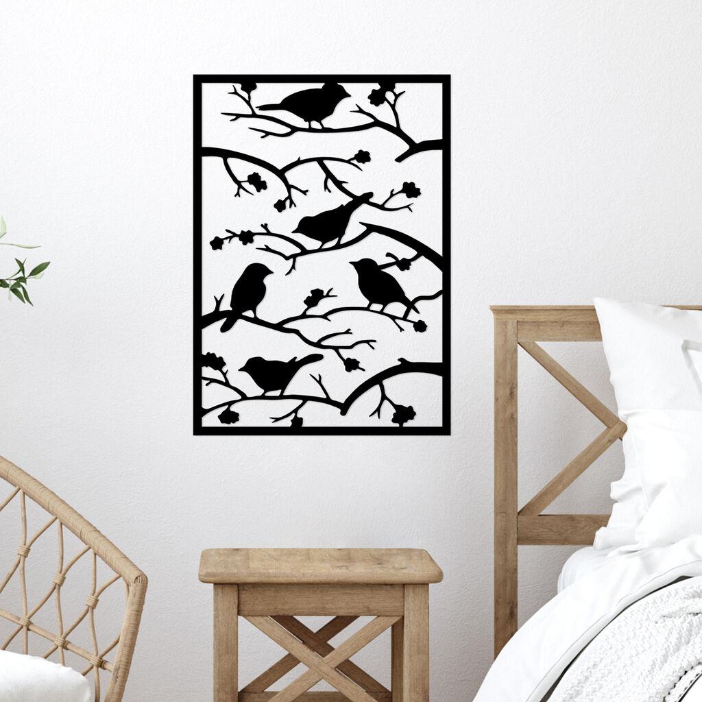 Wallity Метална ѕидна декорација, 47x66 cm, црна