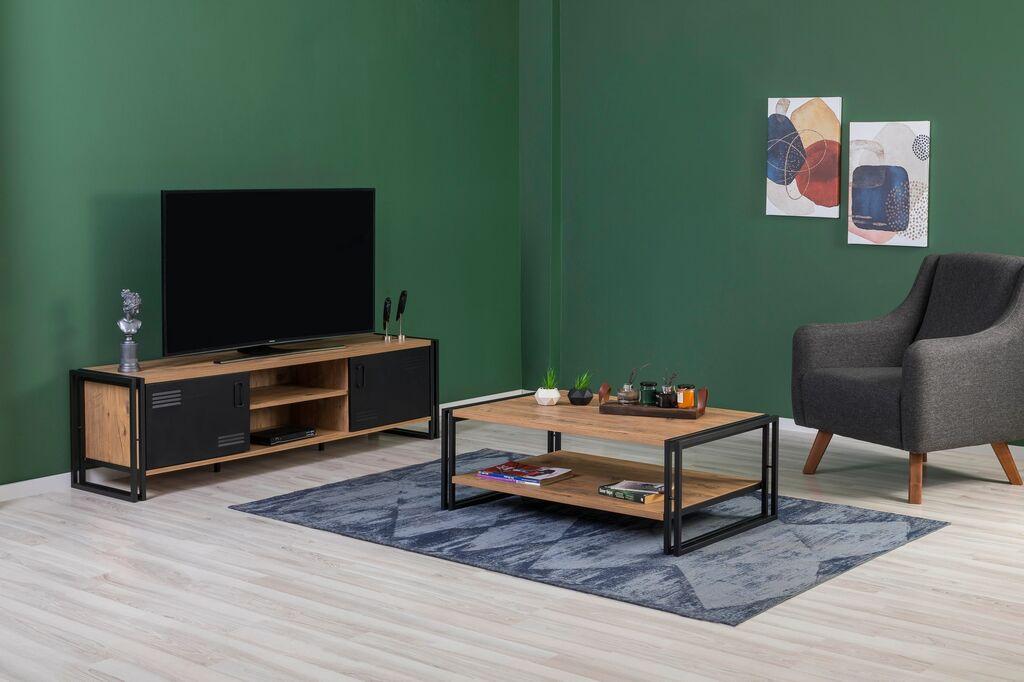 Комплет мебел за дневна соба Hanah Home Cosmo 25, кафеаво-црн