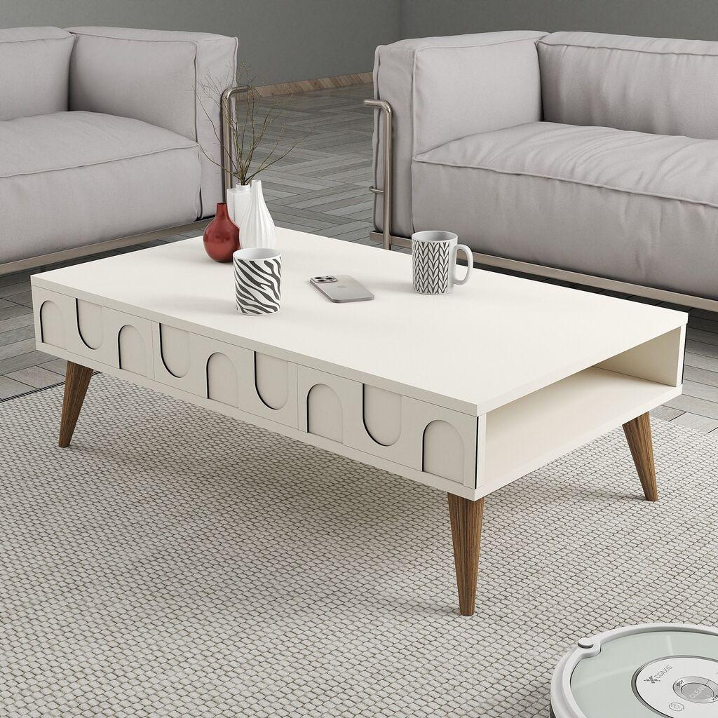 Маса Hanah Home Club Lyon 34, 105x34.6x60 см, крем боја