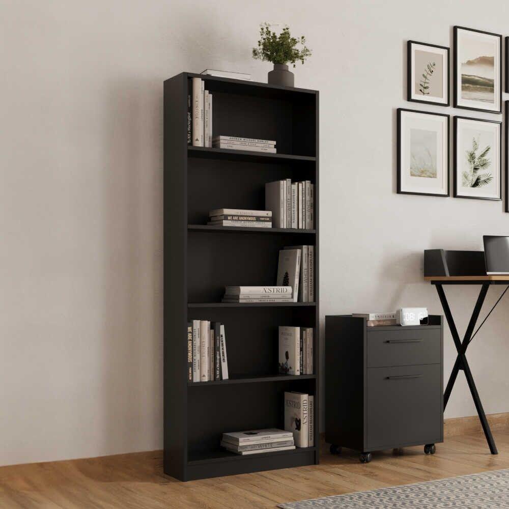 Hanah Home полица за книги Ktp-150-Aa-1, 58x170x23 cm, антрацит