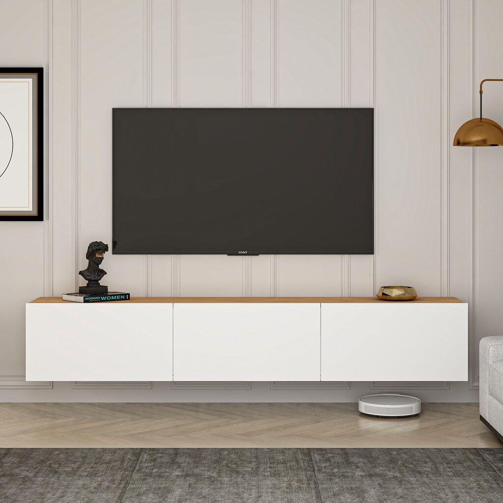 Западен ТВ кабинет Hanah Home, 150x30x32 см, бел
