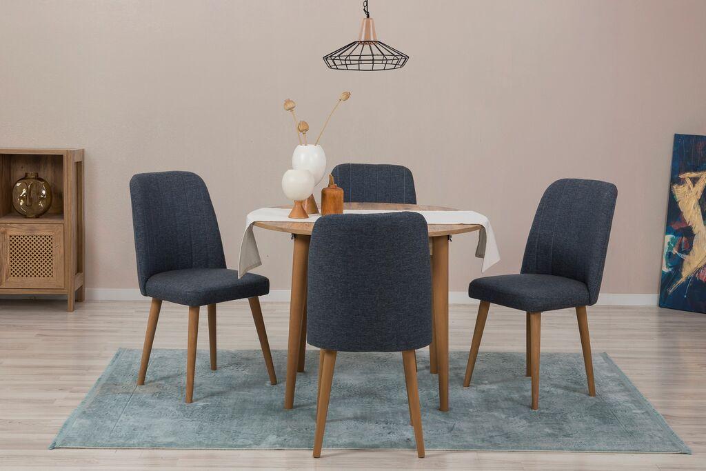 Hanah Home Set Трпезариска маса и 4 трпезариски столчиња Vina 1048, Teget