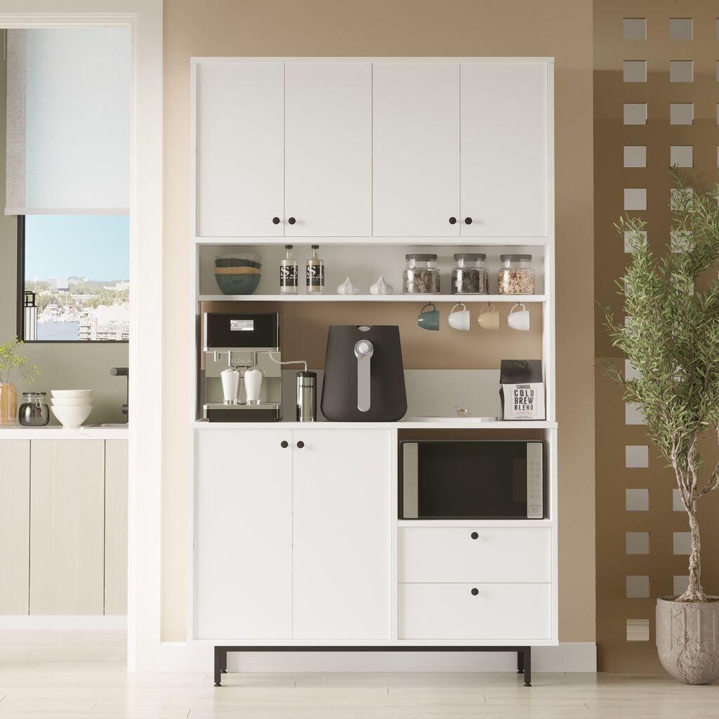 Комода Hanah Home RE7-W, 120x205x35,5 см, жолто-бела