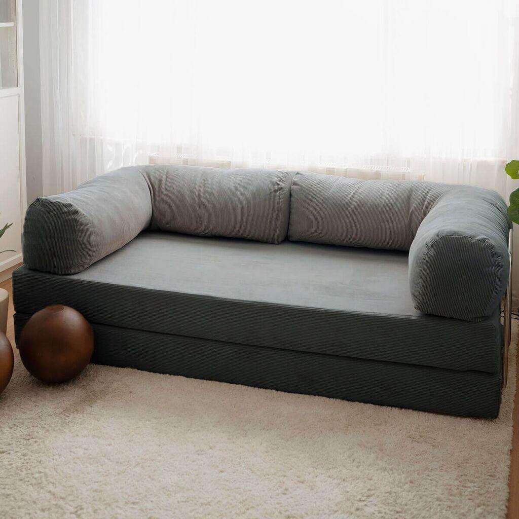 Расклопна софа Atelier del Sofa Nook, 100x200x70 см, темно сива