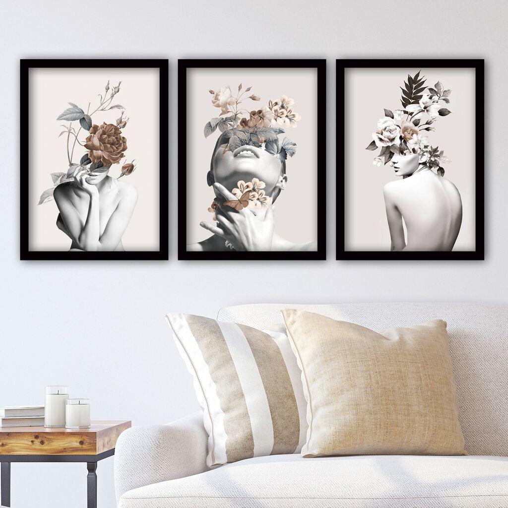 Wallity 3SC06 Декоративна слика, 3 парчиња, 35x45 см