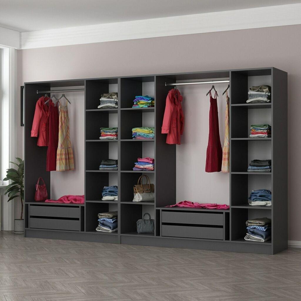 Гардеробер Hanah Home Kale-4942, 315x190x52 см, Антрацит
