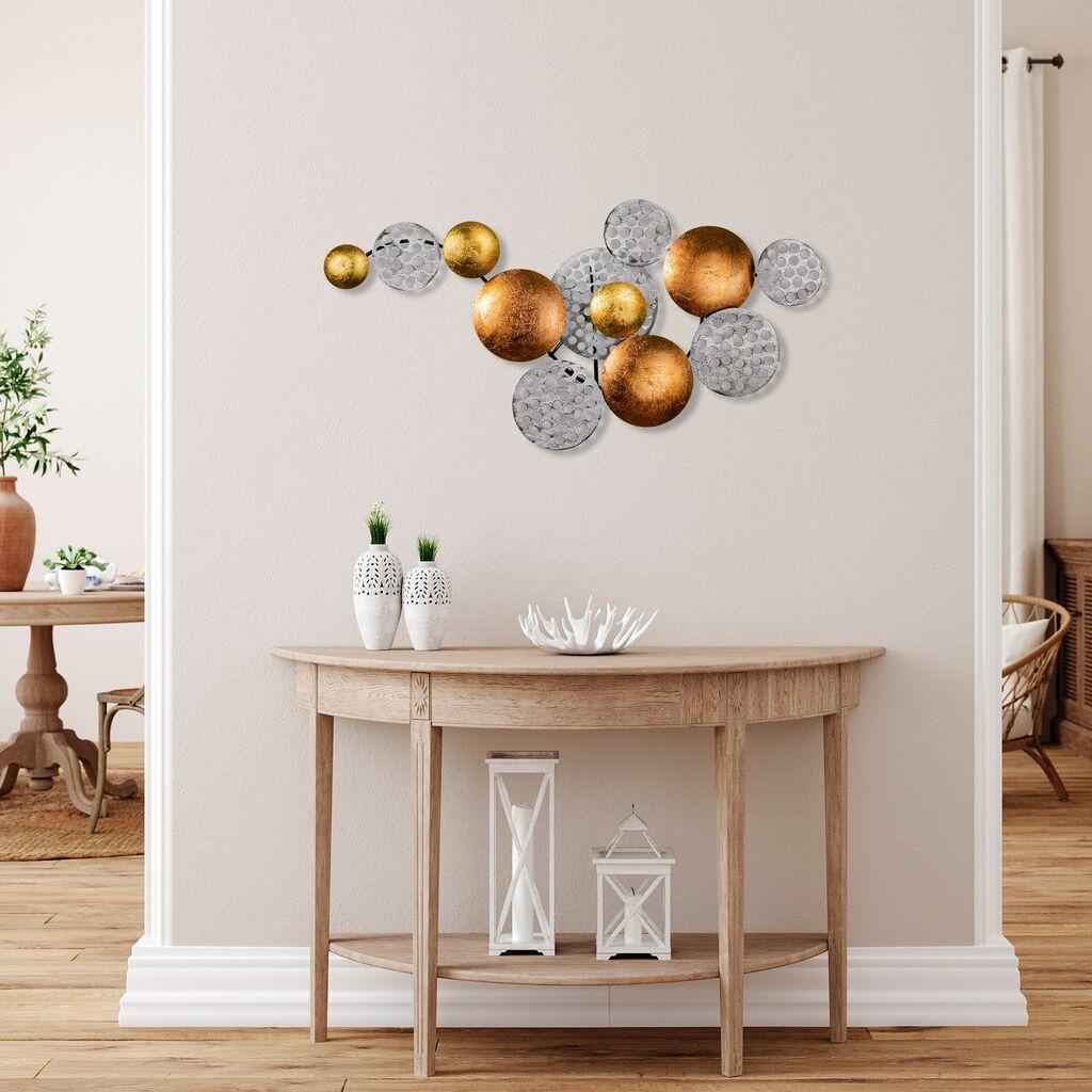 Wallity декорација за ѕид Aurora 2, 45x82 см, сребрено-бакарни бои