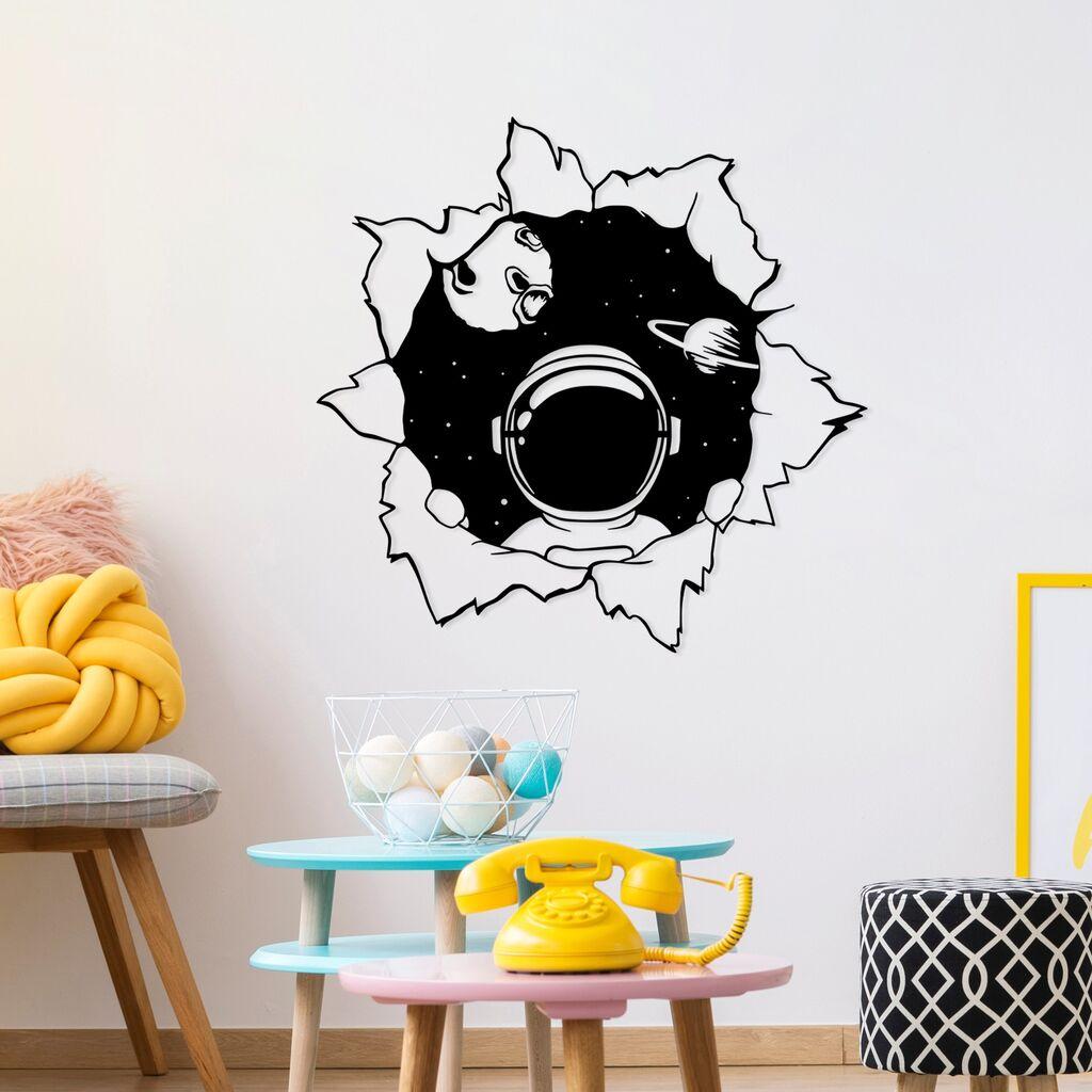 Wallity декорација за ѕид Hello World, 68 x 70 см, црна