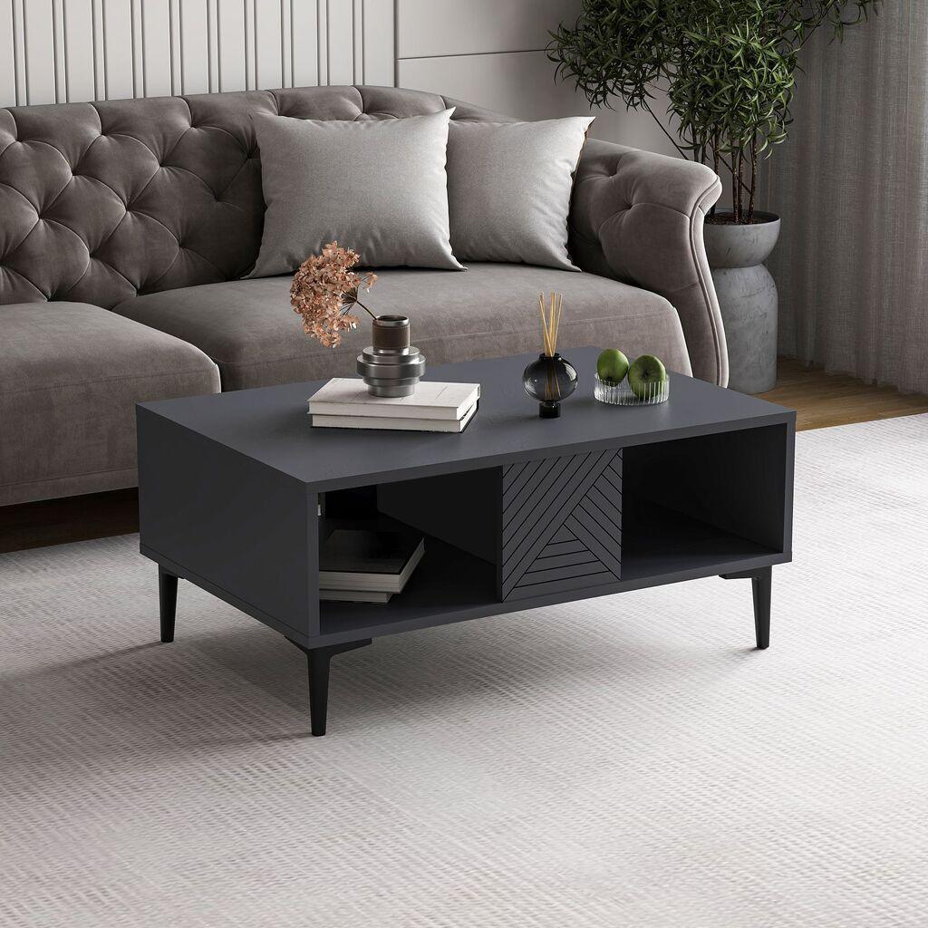 Маса Hanah Home Club Felix, 90x40.6x60 см, Антрацит