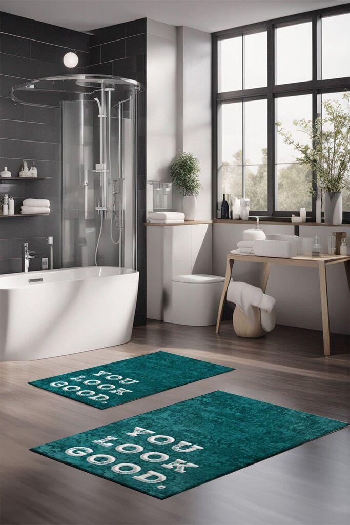 L'essentiel Maison Комплет килими за бања CT-5417, 2 парчиња, тиркизна