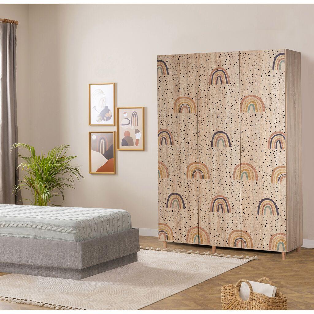 Гардеробер Hanah Home Lena 3-912, 135x192x52 см, шарена