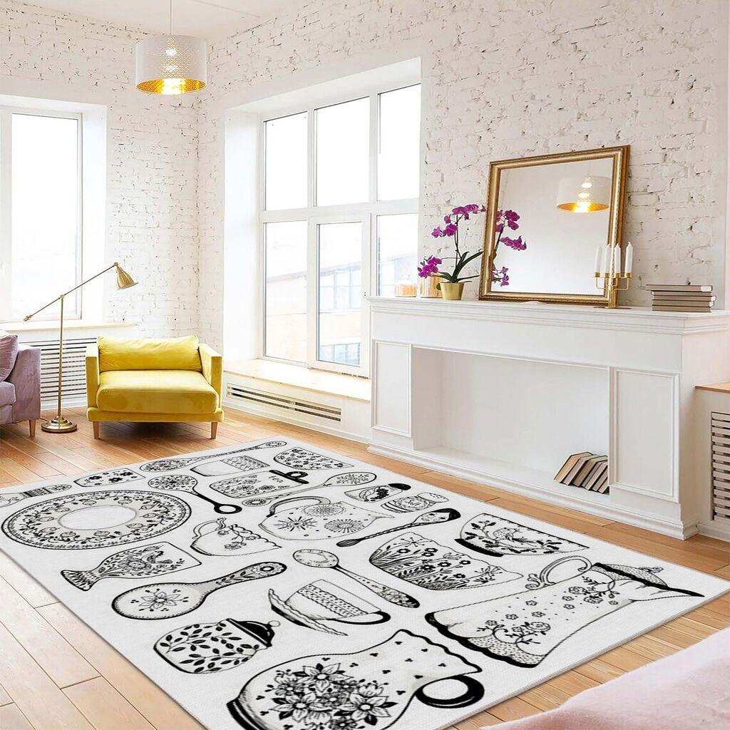 Conceptum Hypnose тепих Woopamuk331, 80x150 cm, бело-црно