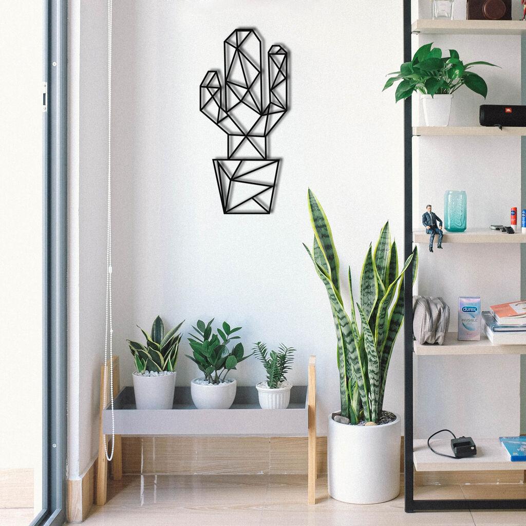 Wallity декорација за dzид Кактус, 26x55 см, 1,2 мм, црна