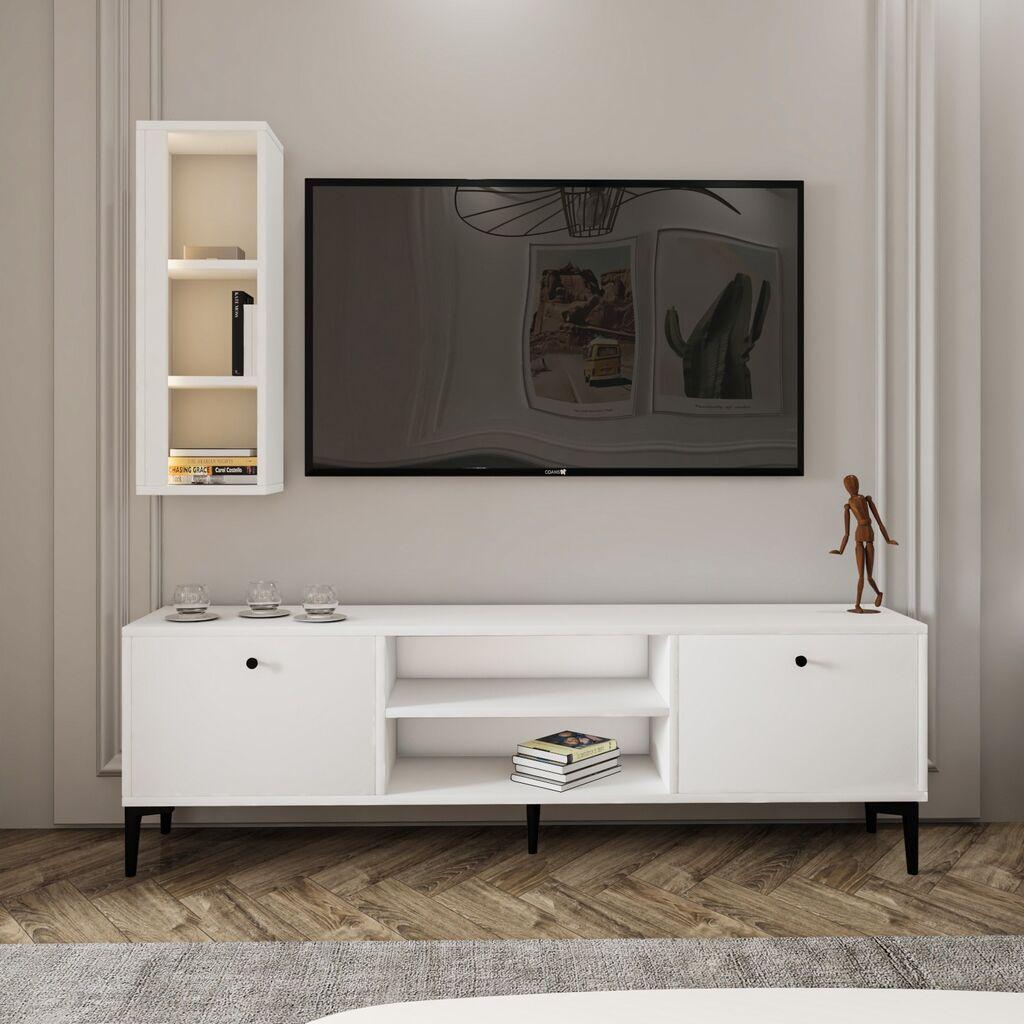 Hanah Home Set ТВ кабинет и dzидна полица, бела