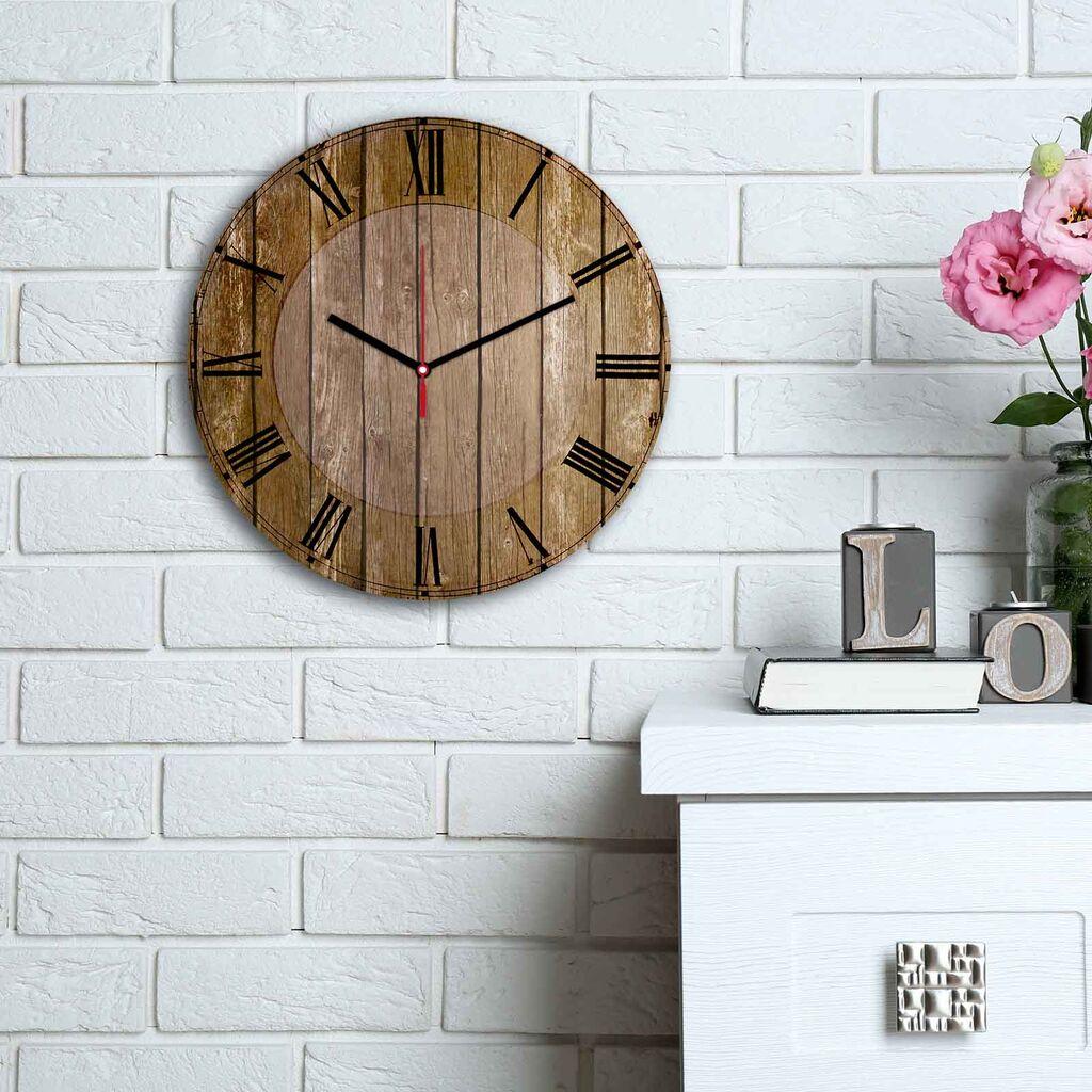 Wallity MDF dzиден часовник во боја 30 см