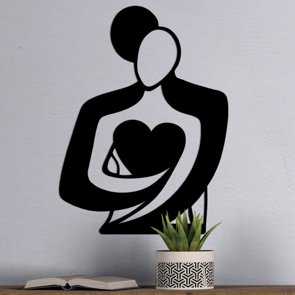 Wallity декорација за ѕид Love, 70x0,15x52 см, 1,5 мм, црна
