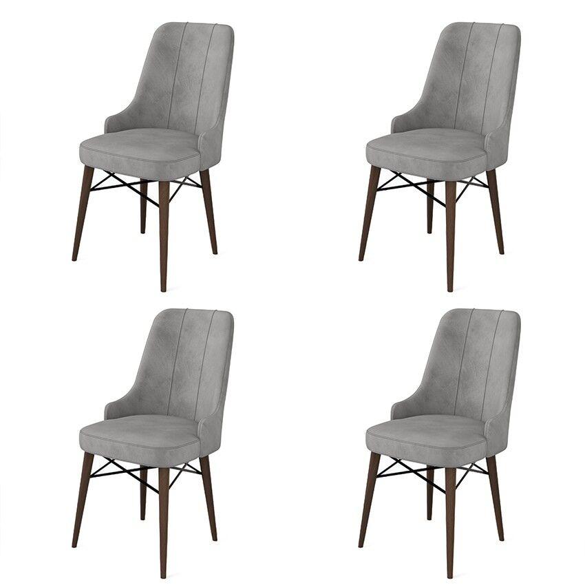 Комплет столчиња Hanah Home Pare, 46x94x46 см, 4 парчиња, кафеаво-сива