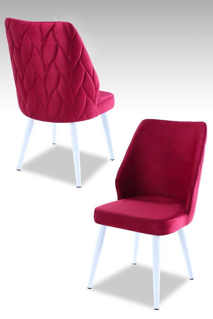 Комплет столчиња Hanah Home Poufy, 48x90x43 см, 4 парчиња, црвена и бела