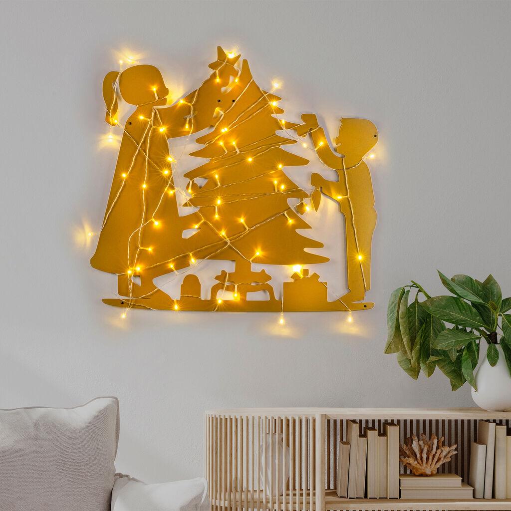 Wallxpert XMASGOLD 016 Dzидна декорација, 39x64 см, златни бои