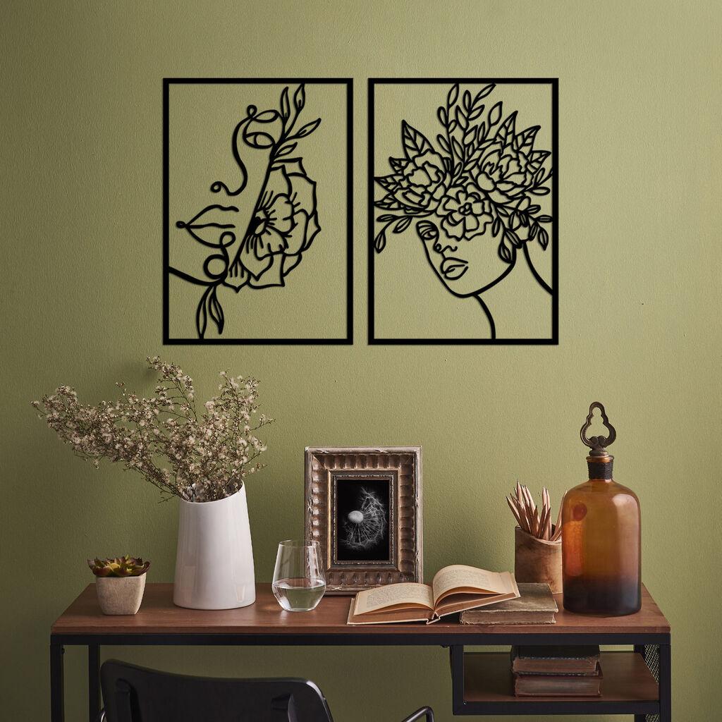 Wallity декорација за dzид Цвет Жена - 511, 50 x 70 см, црна