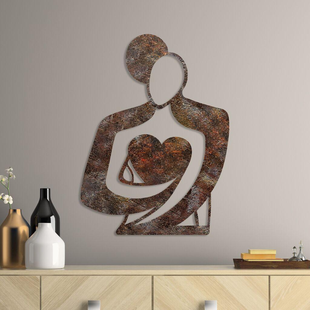 Wallity декорација за dzид „Рѓосан прегратка", 70x52 см, 1,5 мм, кафеава