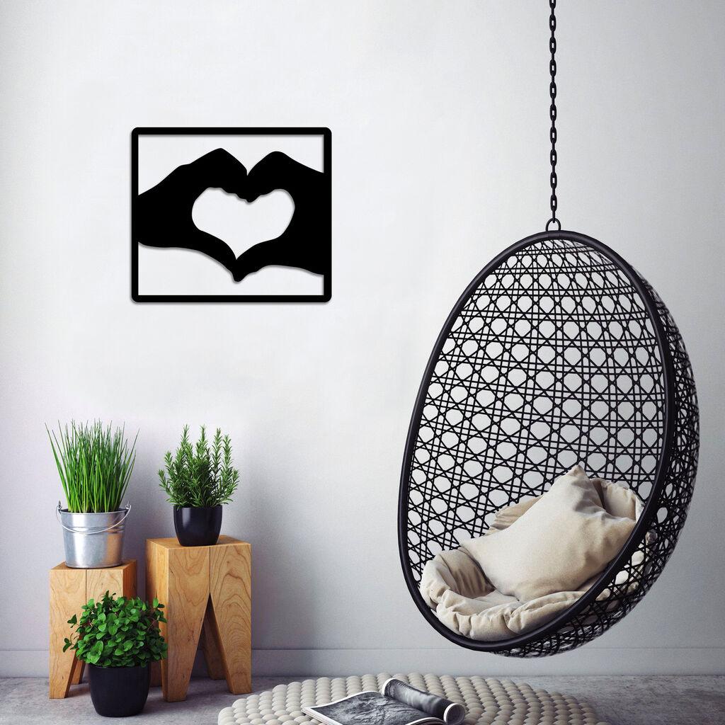 Wallity декорација за dzид Love, 50x44 см, 1,5 мм, црна