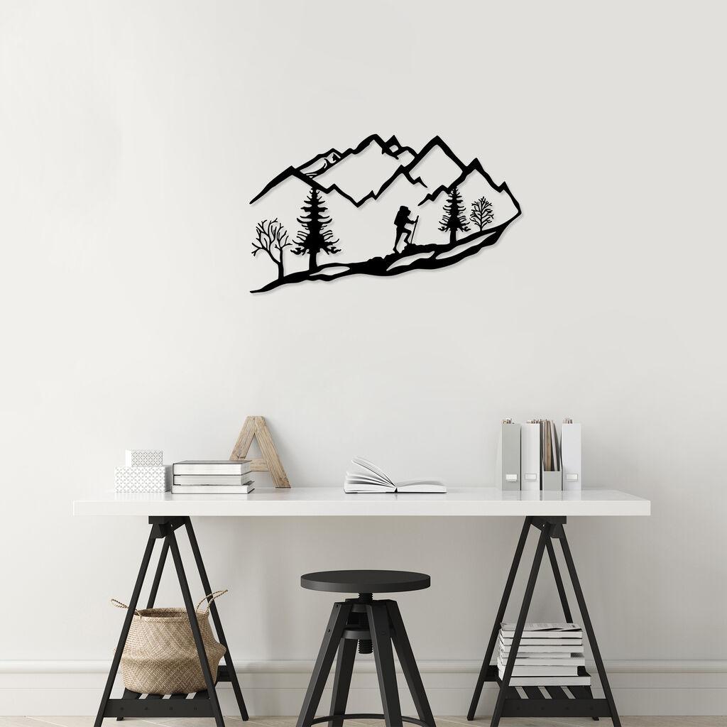Wallity декорација за dzид Планинарење, 90x45 см, 1,5 мм, црна