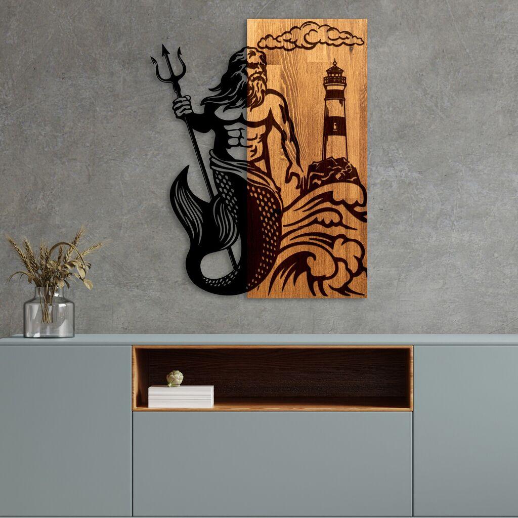 Wallity декорација за dzид Посејдон, 45 x 58 см, кафеава