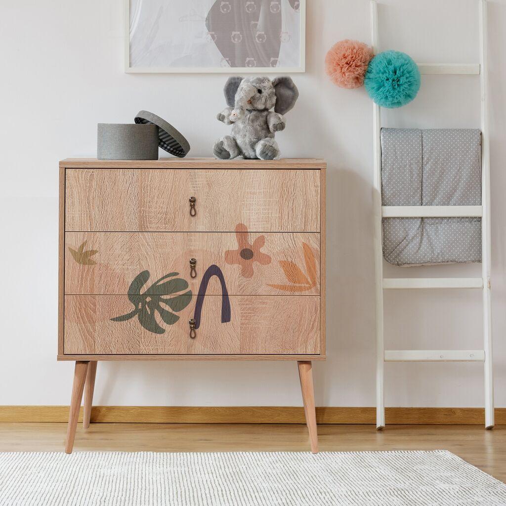 Комода Hanah Home City Trio Leaf, 80x89x40 см, боја на даб