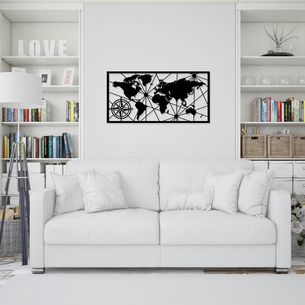 Wallity Метална ѕидна декорација, 100x50 cm, црна