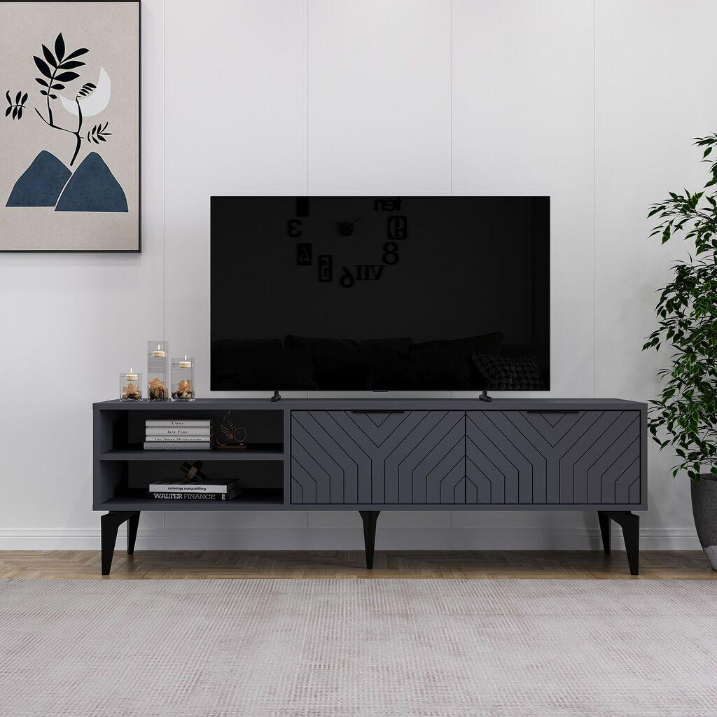 Комода за телевизор Hanah Home Regina, 160x50x29,6 см, антрацит