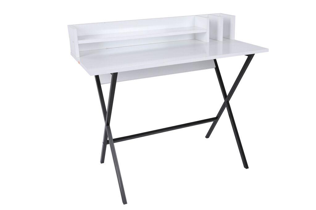 Биро Hanah Home Steyr, 100x50x89 см, црно-бело