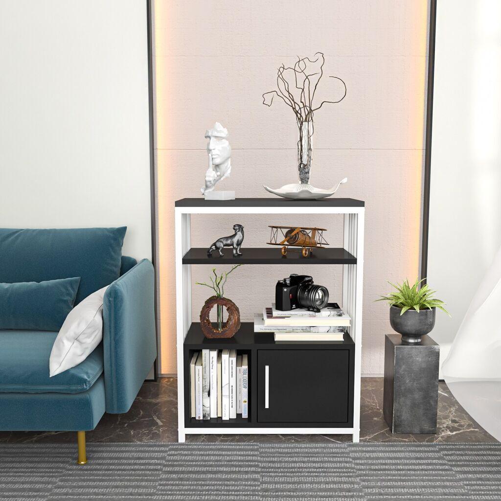 Полица Hanah Home за куќата во Летос, 60x80x29,6 см, црно-бела