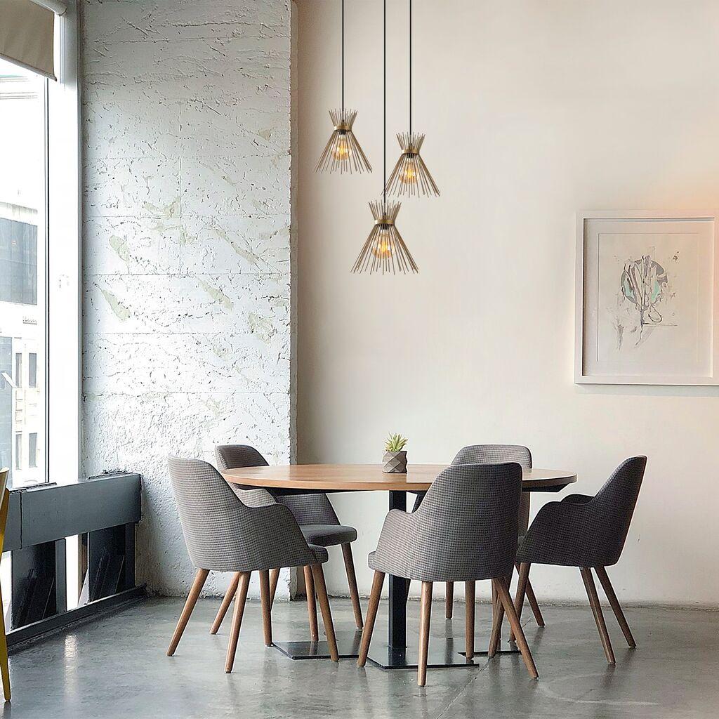 Opviq Luster Kirpi-3086, 63x63 cm, 3xE27, 40W, Gold
