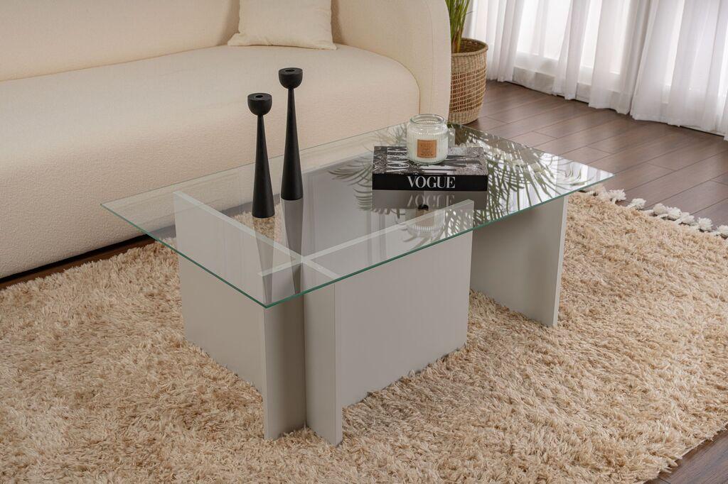 Маса Hanah Home Club Ventrino, 105x65x40 см, сива