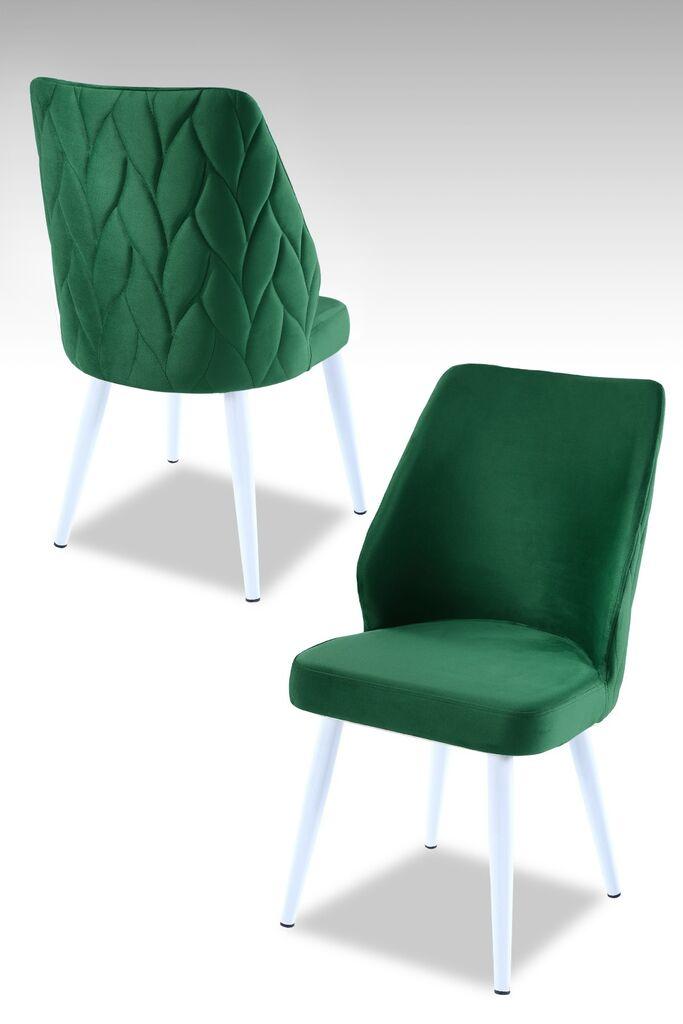 Комплет столчиња Hanah Home Poufy, 48x90x43 см, 4 парчиња, зелена и бела