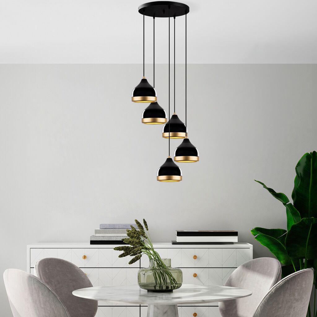 Opviq Luster Yildo-M-7006, 43x43x111cm, IP20, црно-златна боја