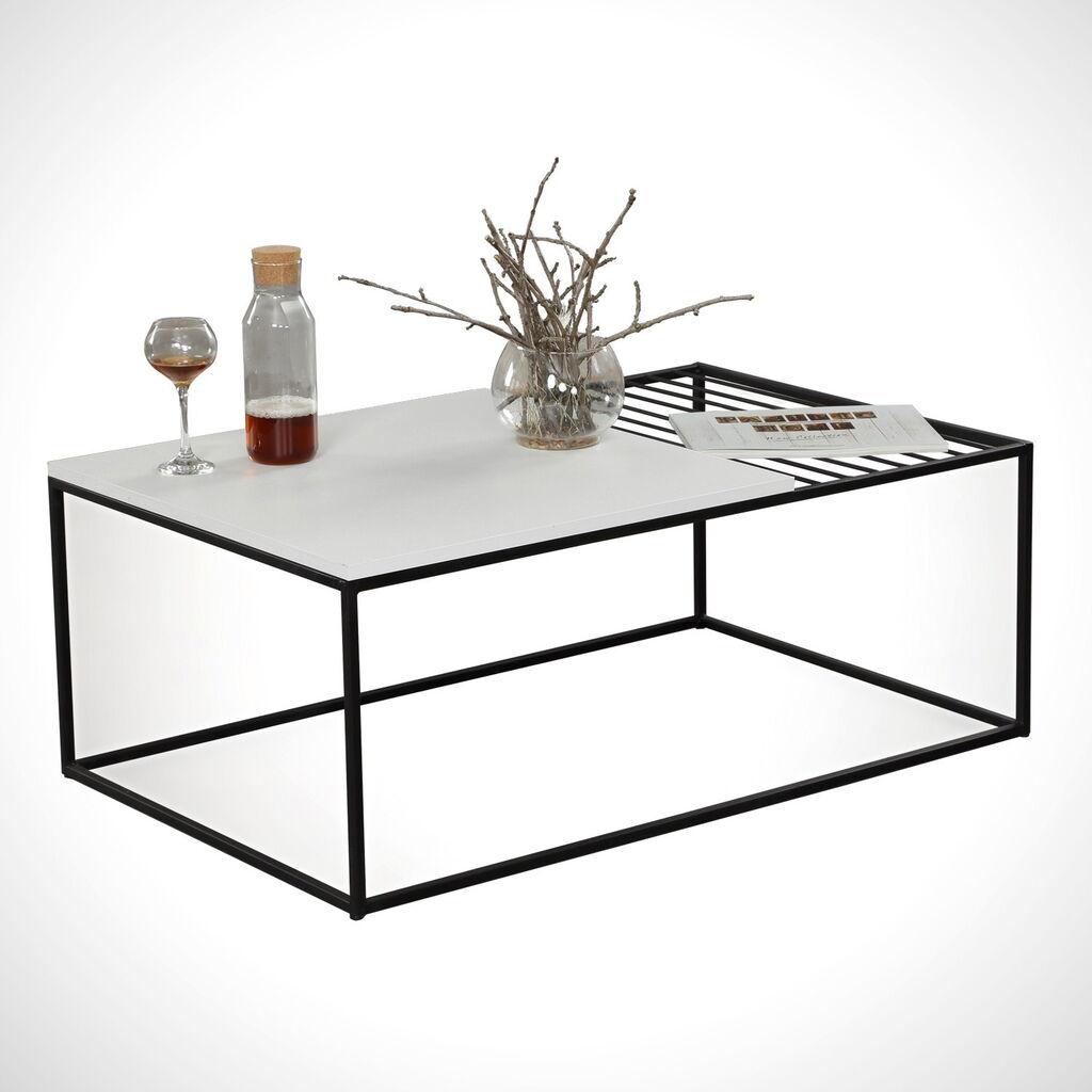 Маса Hanah Home Club Zinus, 95x43x55 см, црно-бела