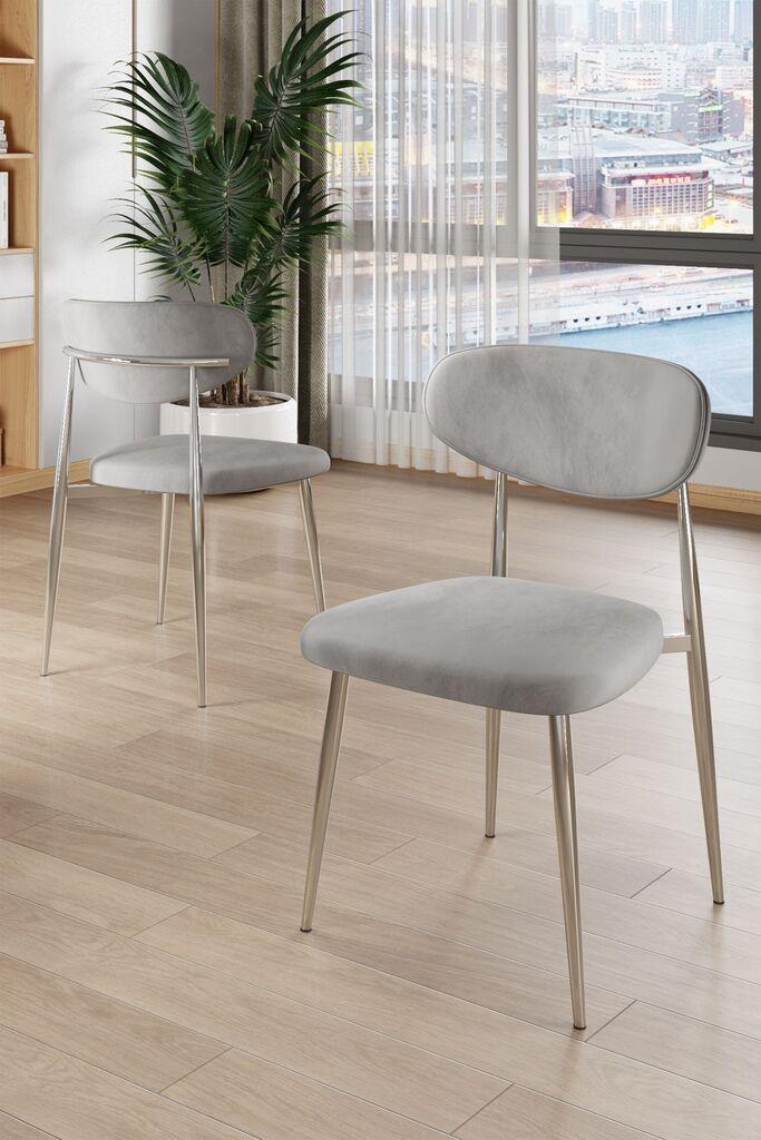 Комплет столчиња Hanah Home Vina, 56x76x97 см, 4 парчиња, светло сива боја