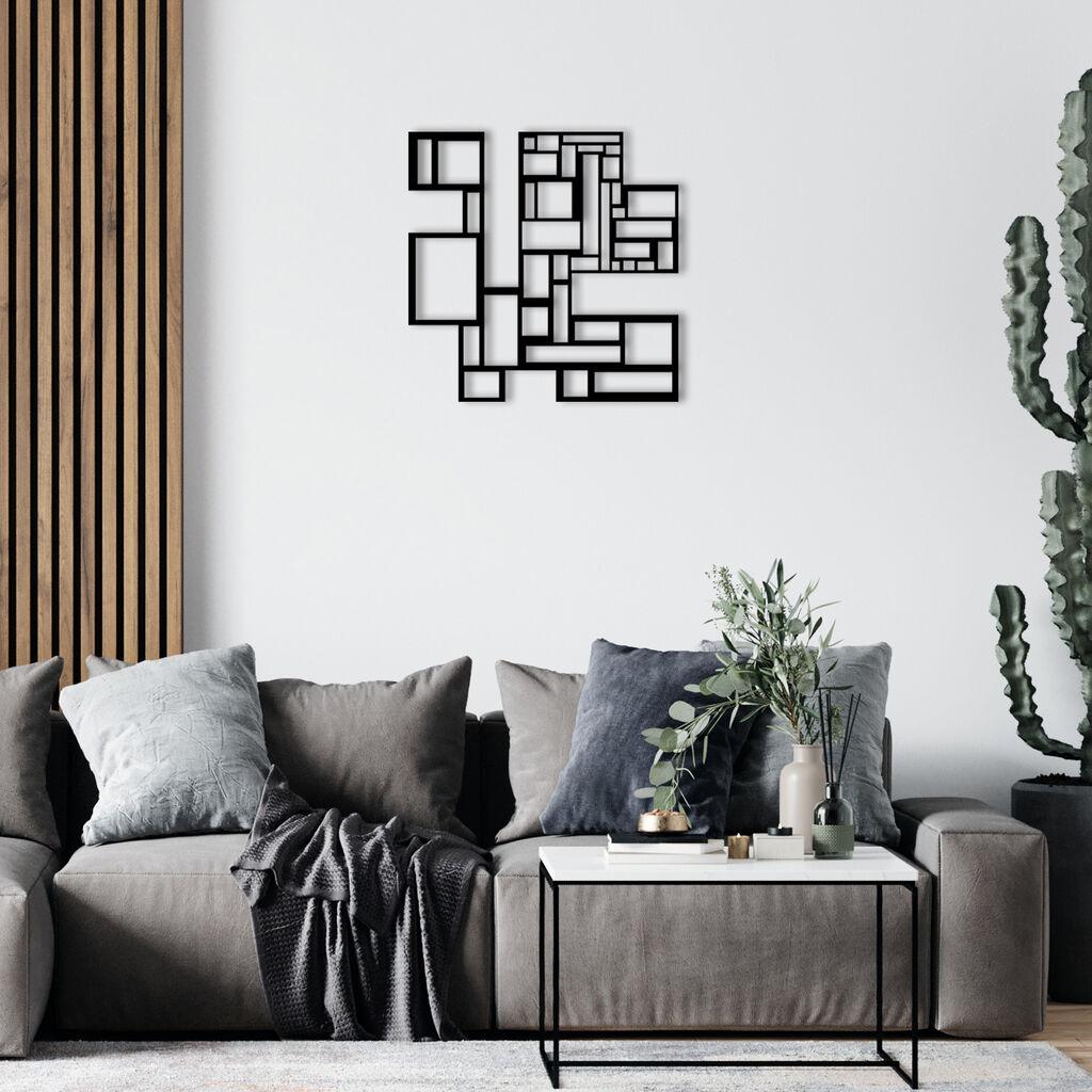 Wallity декорација за dzид Квадрати, 50x50 см, 1,2 мм, црна