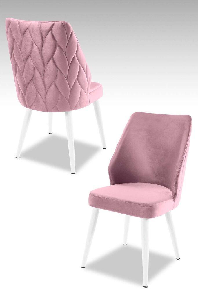 Комплет столчиња Hanah Home Poufy, 48x90x43 см, 4 парчиња, бело-виолетова