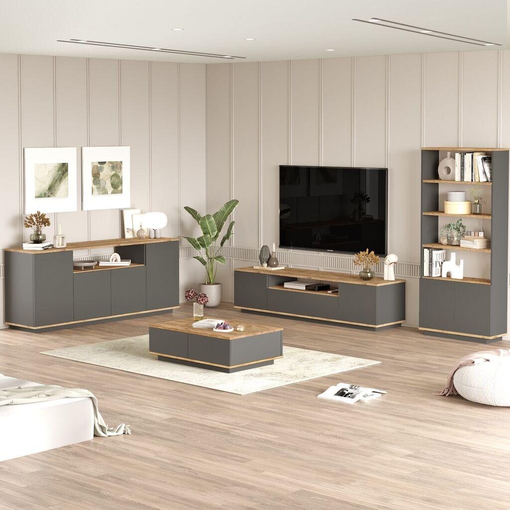 Комплет мебел за дневна соба Hanah Home FR19-AA, Антрацит