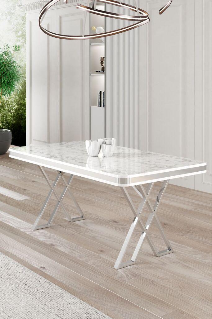 Трпезариска маса Hanah Home Vals, 130x74x80 см, хромирана