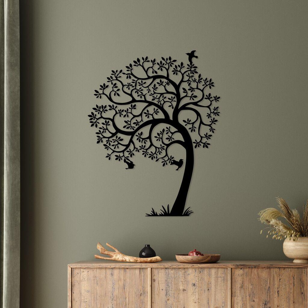 Wallity декорација за dzид Осамено дрво, 56x70 см, црна