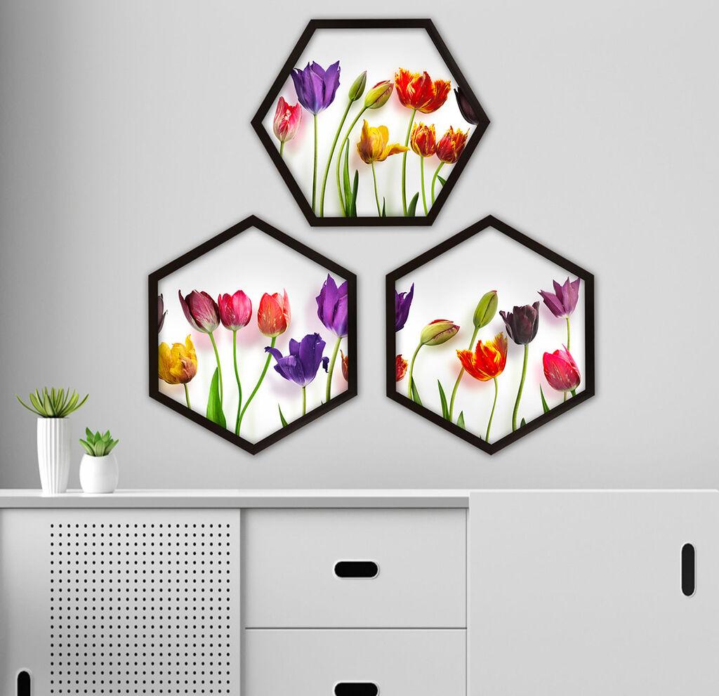Wallity врамена слика 6GEN4204367, 35x35 см, 3 дела